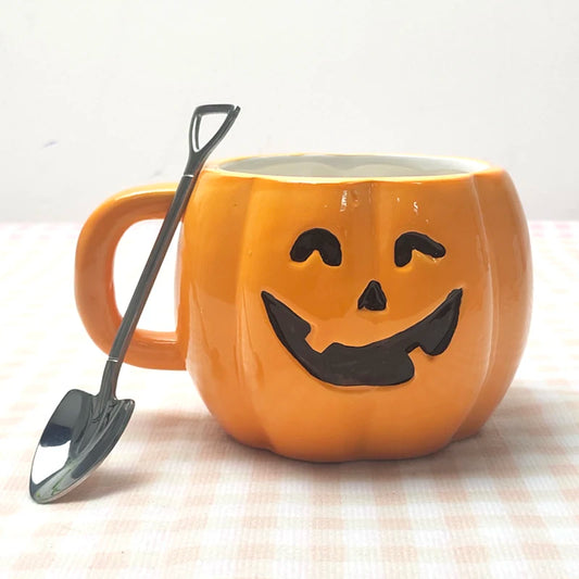 Pumpkin Ghost Ceramic Mugs for Halloween 