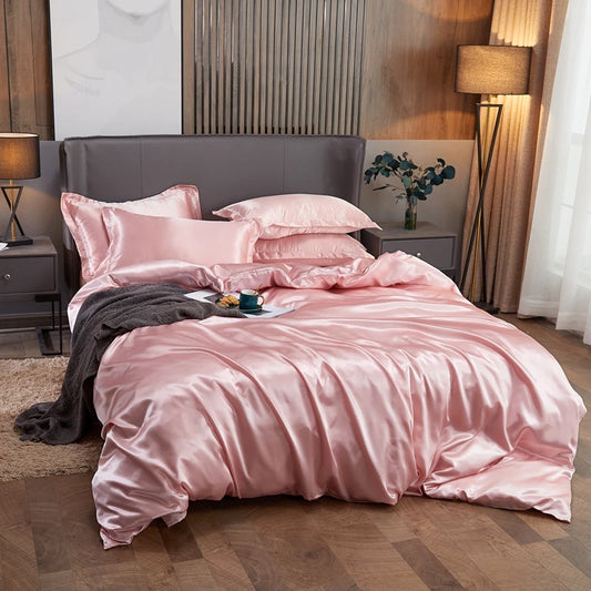 Purple / pink / red satin bedding set...