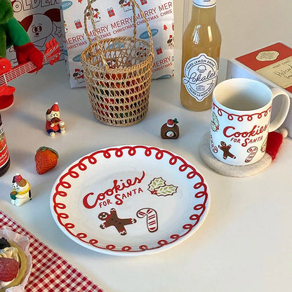 Tasse à café et assiette en céramique Noël