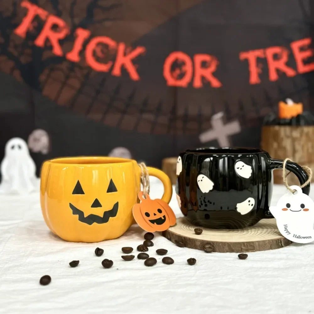 360ml Tasses en Céramique Fantôme de Citrouille pour Halloween