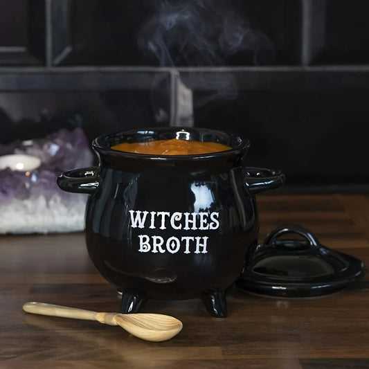 Witches Ceramic Jar Set with Lid and Spoon, 650ml 