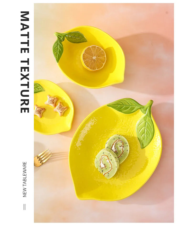 Assiettes en céramique en forme de citron