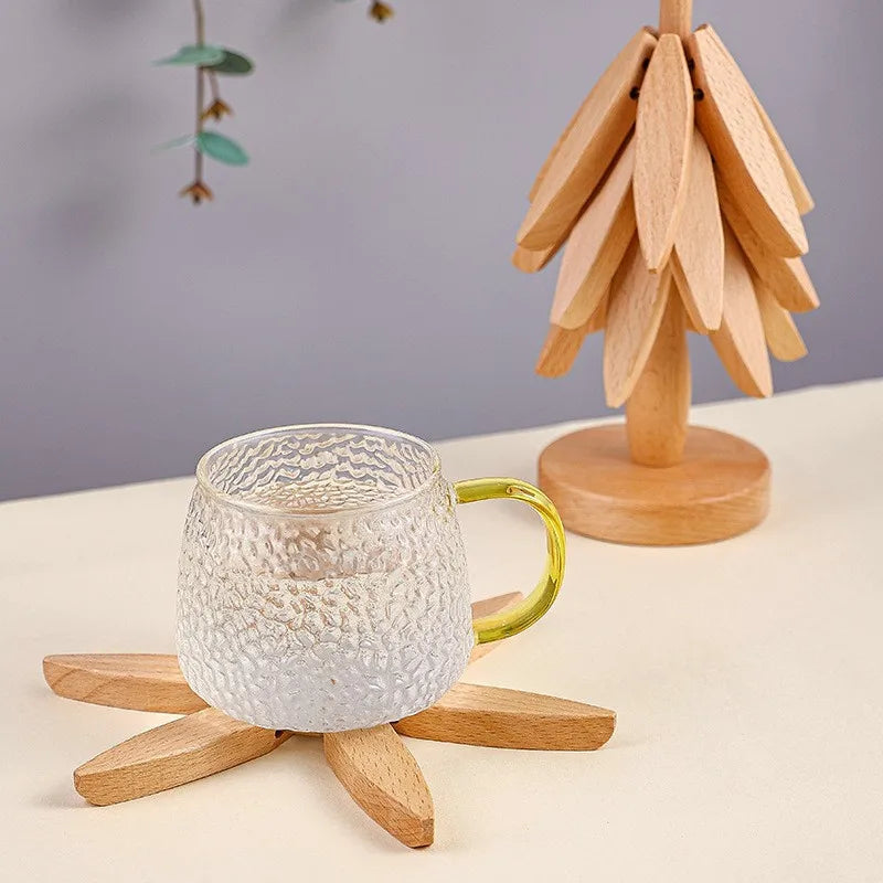 Dessous de verre en bois anti-brûlure