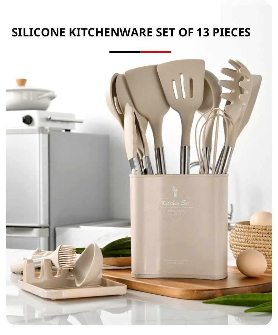 Ensemble d'ustensiles de cuisine en silicone