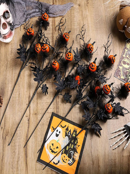 Artificial Spooky Black Pumpkin Bouquet 