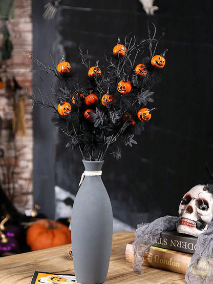 Artificial Spooky Black Pumpkin Bouquet 